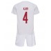 Danmark Simon Kjaer #4 Bortedraktsett Barn VM 2022 Korte ermer (+ Korte bukser)